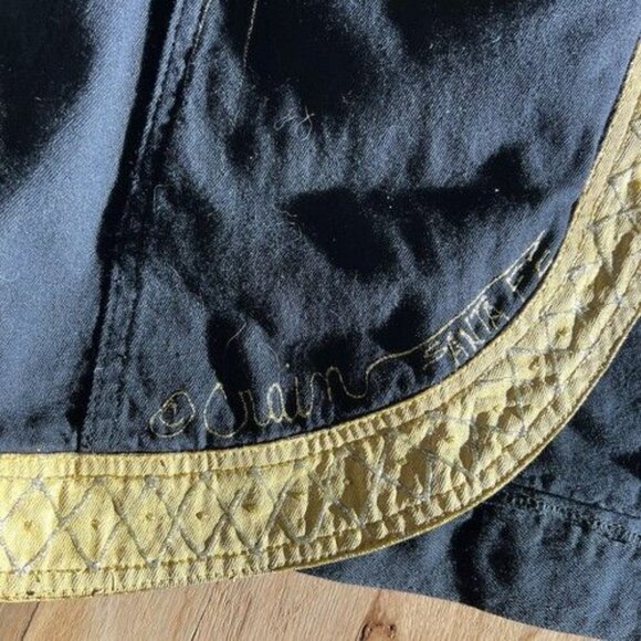 Vintage Sundance Black Denim Jean Handpainted 4 Piece‎ Set Crain Design Large - Picture 3 of 10